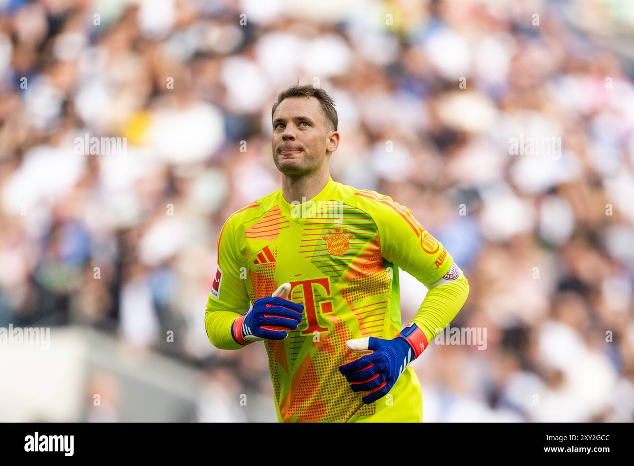 Londres, Angleterre. 10 août 2024. Le gardien Manuel Neuer (1) du Bayern Munich vu lors de l'amical club entre Tottenham Hotspur et Bayern Munich au stade Tottenham Hotspur à Londres. Banque D'Images