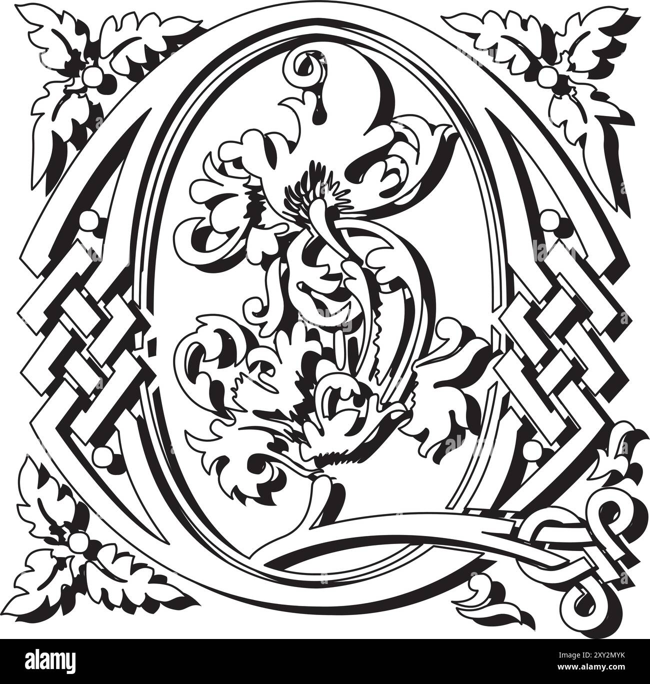 Masselle initial Caps font lettre majuscule Q illustration de conception vectorielle Illustration de Vecteur