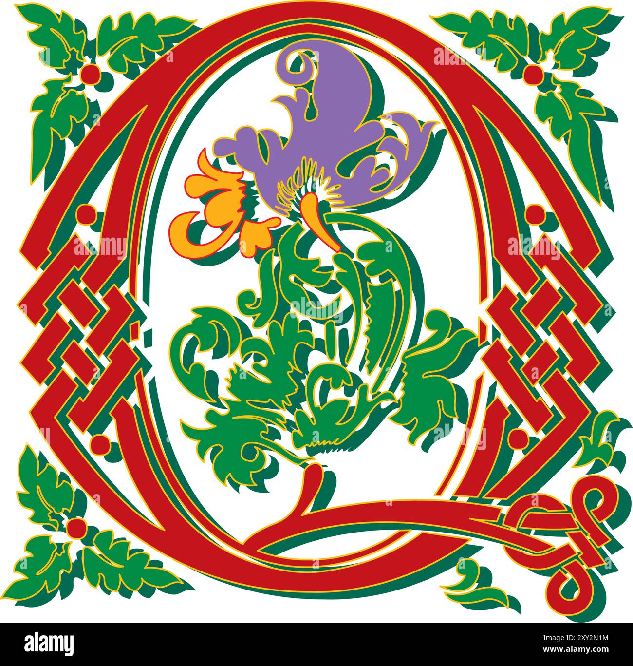 Masselle initial Caps font lettre majuscule Q illustration de conception vectorielle Illustration de Vecteur