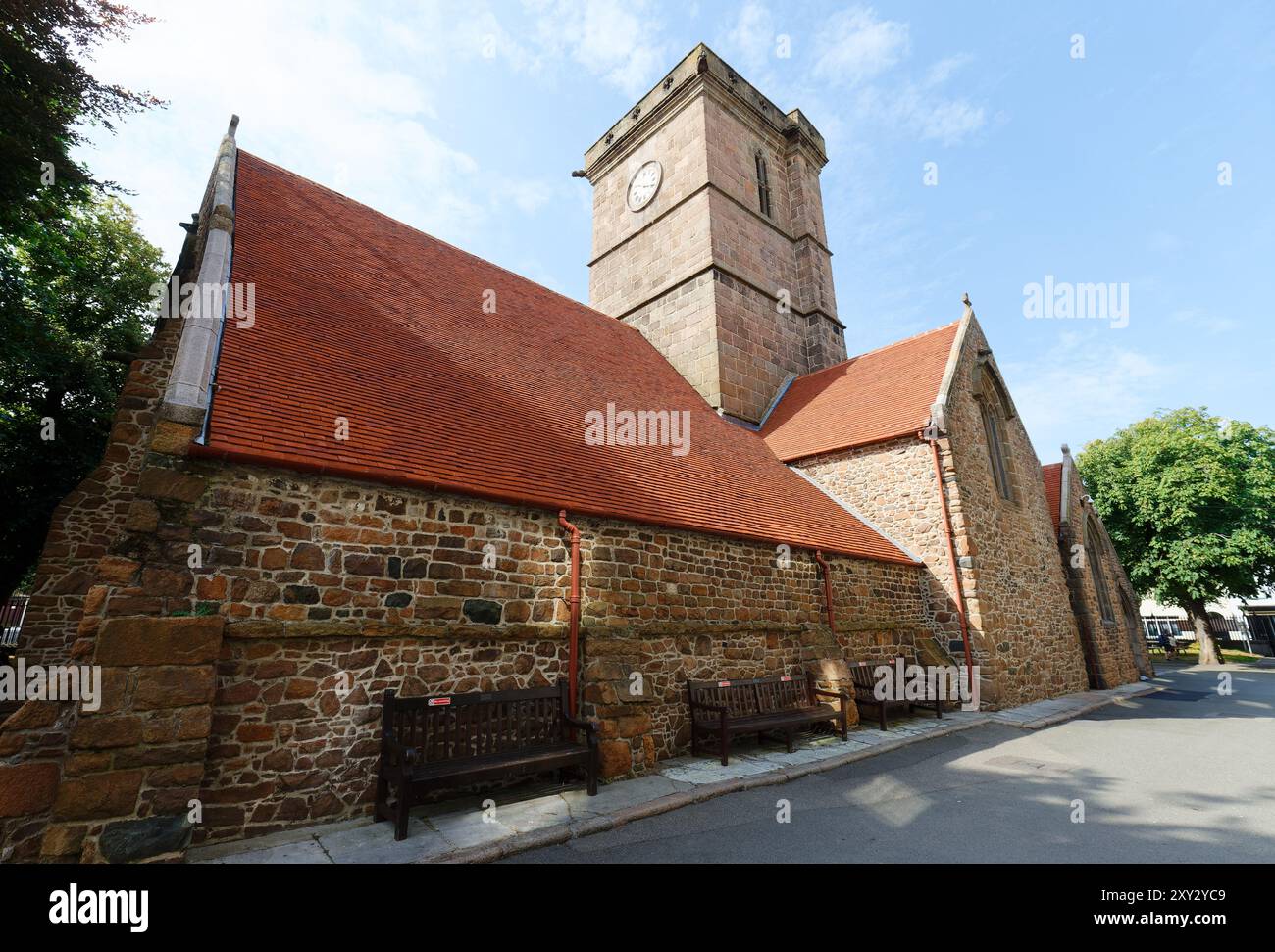 L'église paroissiale de St Helier est l'église paroissiale de la paroisse de Saint Helier, sur l'île de Jersey. Banque D'Images