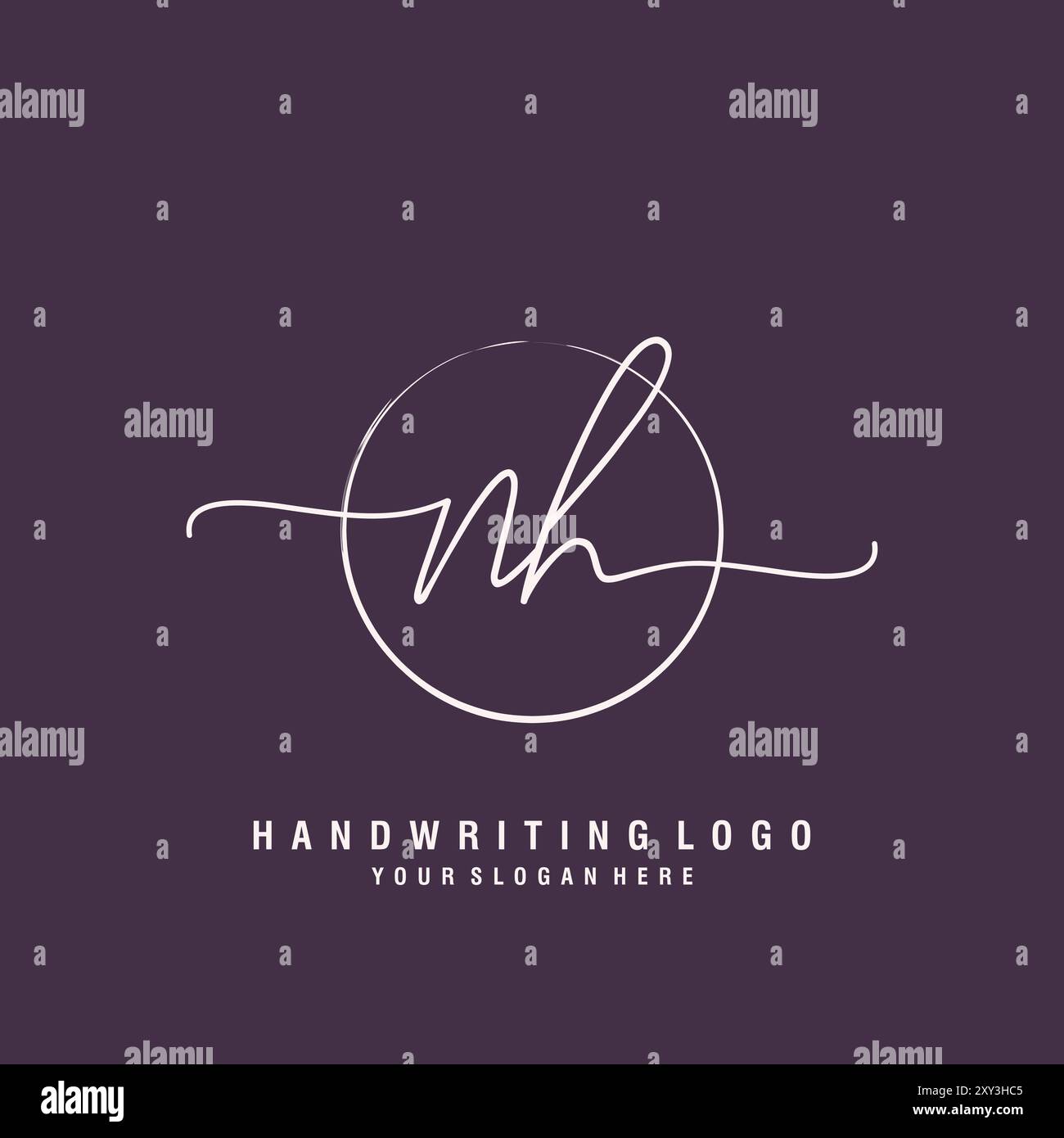 Lettre NH logo minimaliste moderne Illustration de Vecteur