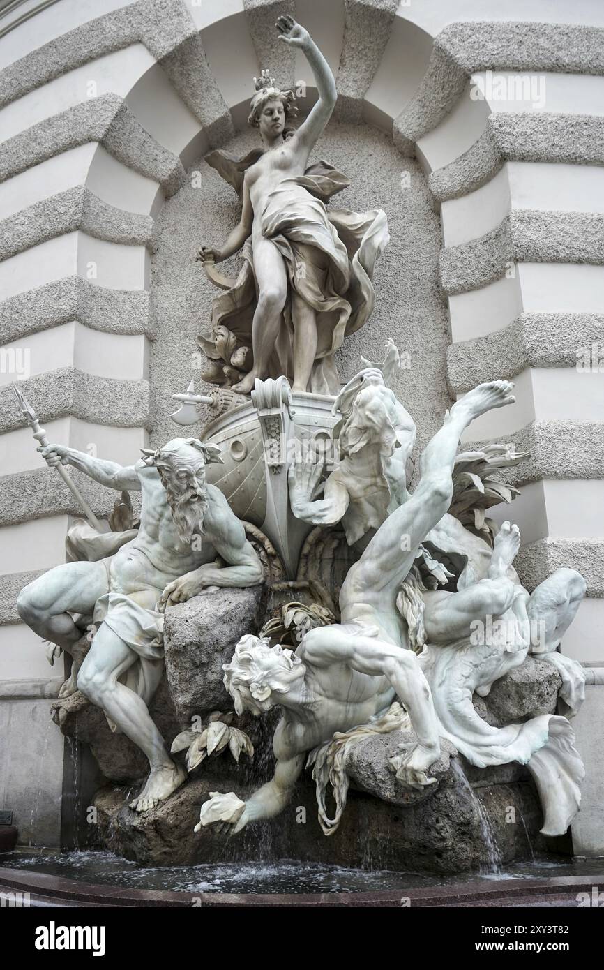 En mer d'alimentation Fontaine à la Hofburg à Vienne Banque D'Images