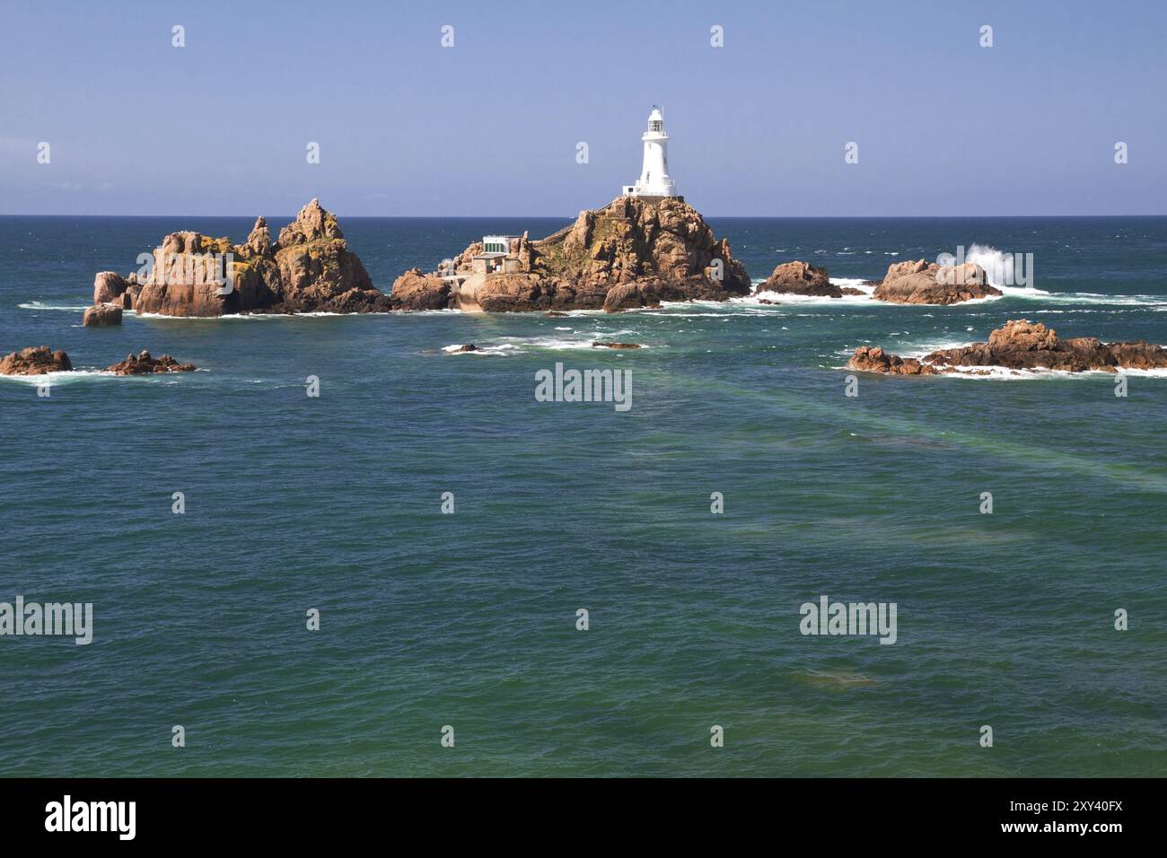 Le Corbiere Leuchtturm, Jersey, Royaume-Uni, Europe Banque D'Images