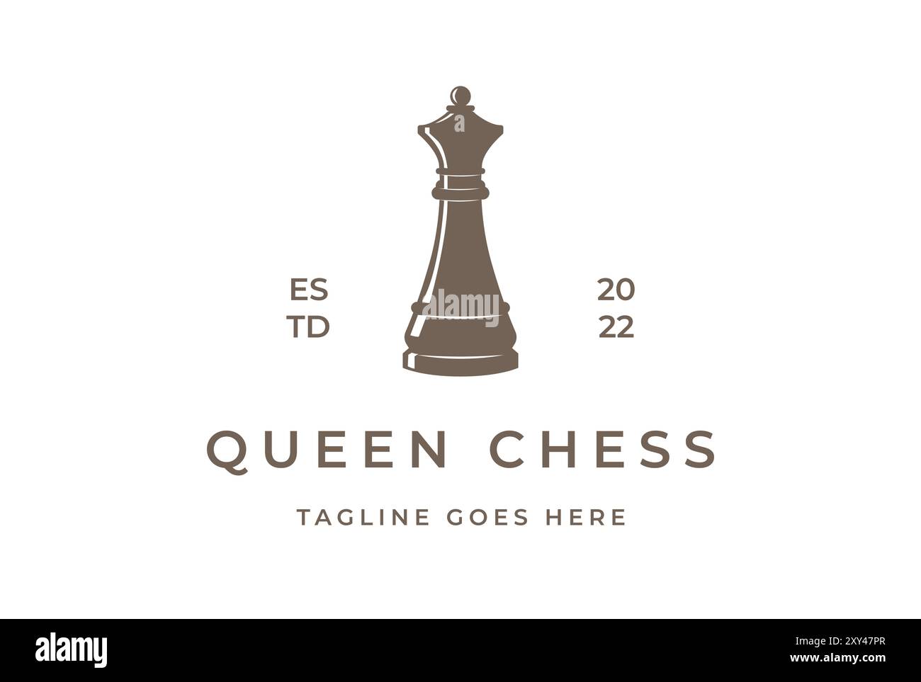 Vintage Retro Queen Chess Game Sport logo Design Vector Illustration de Vecteur