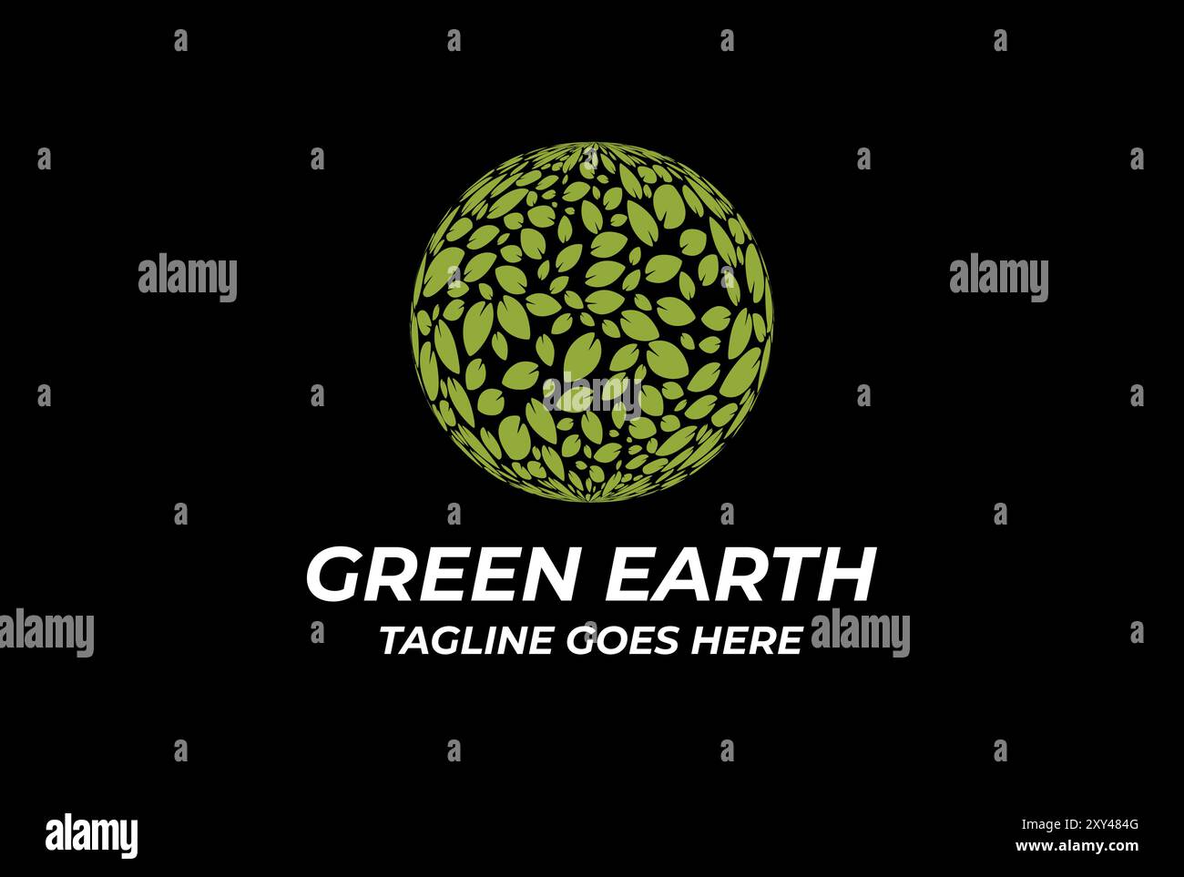 Cercle sphère circulaire Green Leaf Leaves Foliage Ball for World Global Environment logo Design Vector Illustration de Vecteur