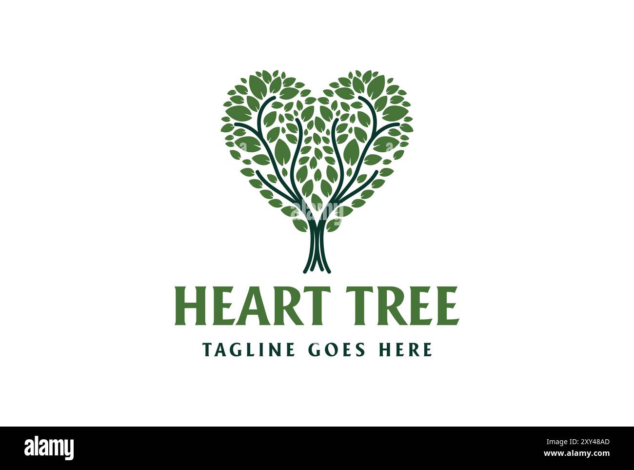 Heart Love Tree of Life for Education Charity Foundation logo Design Vector Illustration de Vecteur