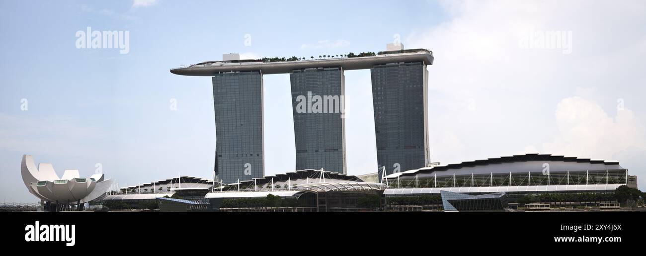 Marina Bay (Marine Bay Sands Hotel, centre commercial et musée des sciences de l'art) Banque D'Images