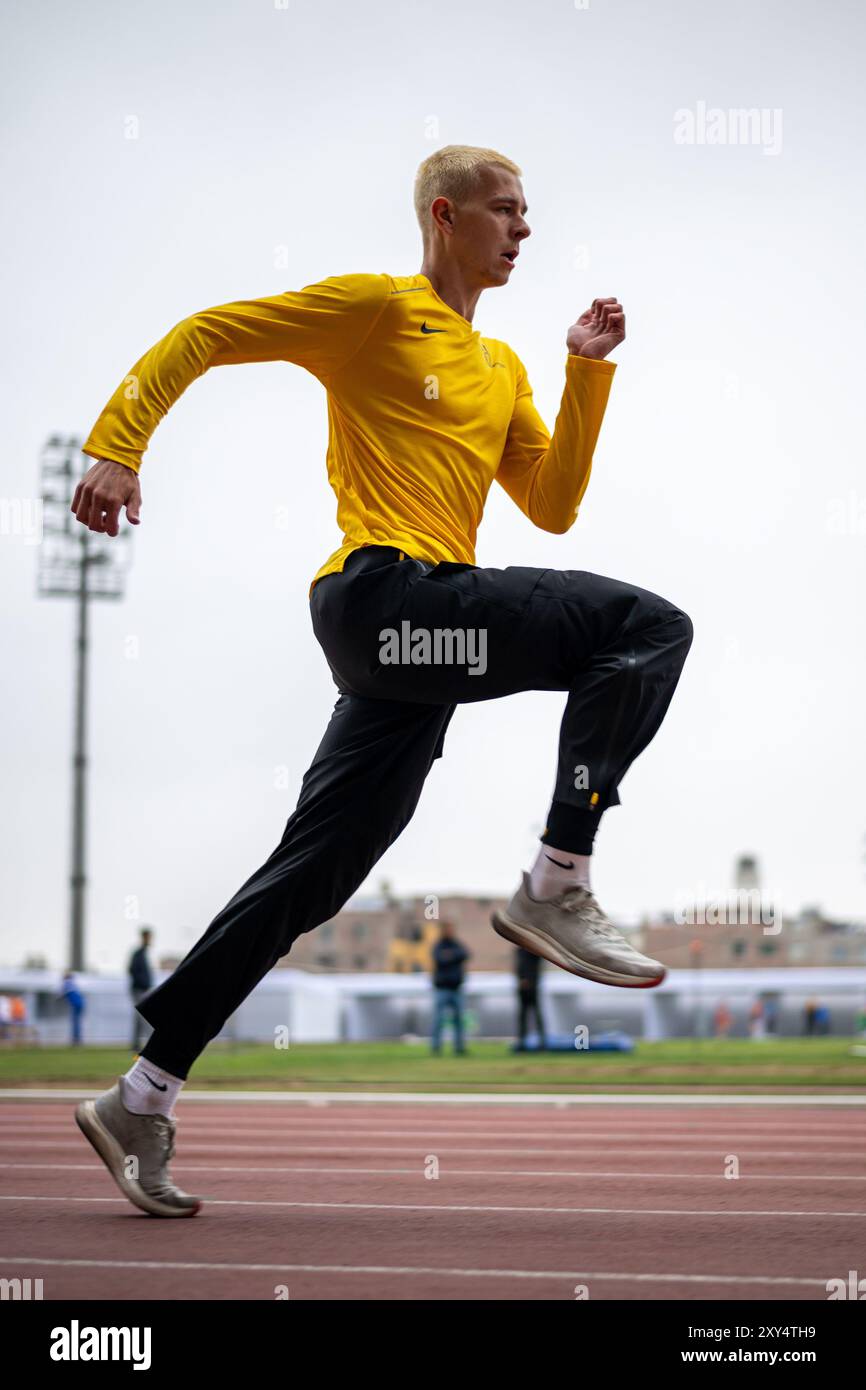 Max HUSEMANN (Eintracht Hildesheim) , ALLEMAGNE, 400 mètres hommes PER, Leichtathletik, Athlétisme, Championnats du monde d'athlétisme U20 Lima 24, Leichtathletik Weltmeisterschaften, 26.08.2024, Foto : Eibner-Pressefoto/Jan Papenfuss Banque D'Images