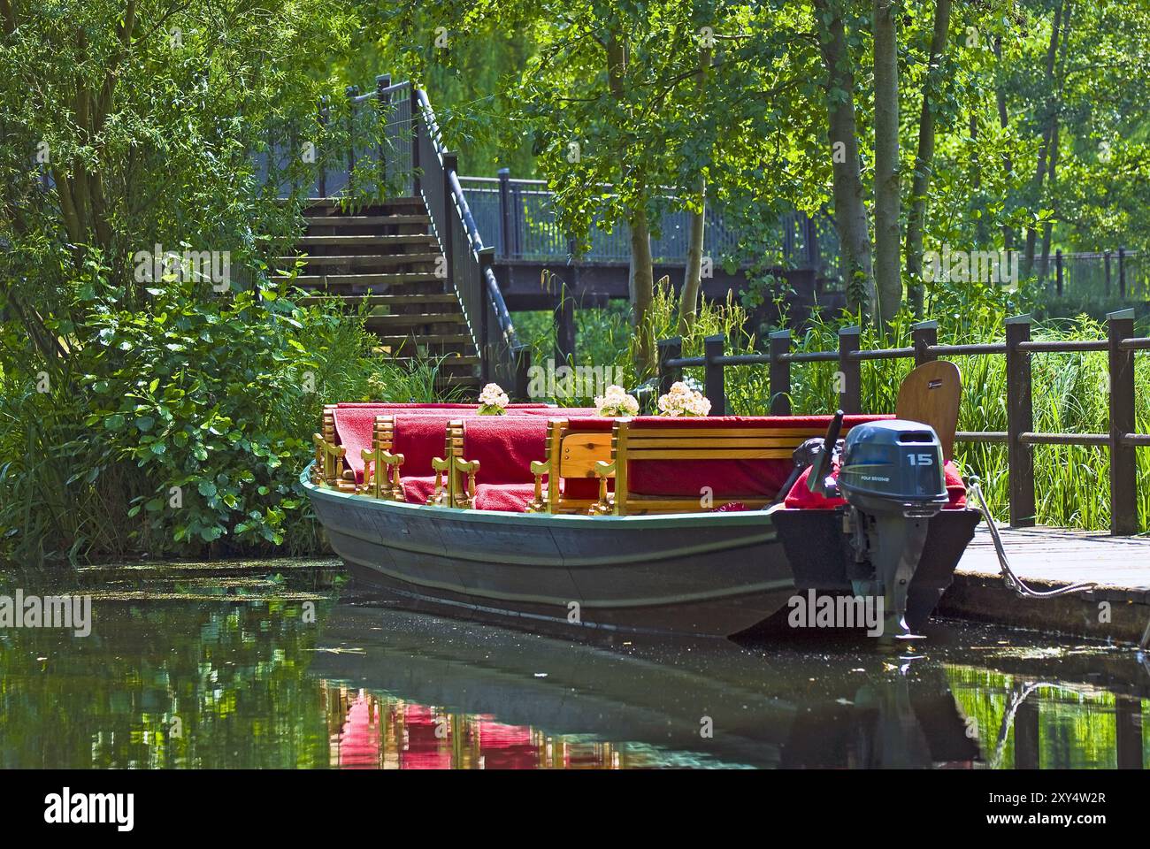 Barge Spreewald à l'atterrissage Banque D'Images