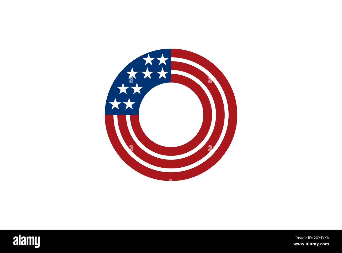 Cercle rond circulaire ruban rond de American US USA Flag logo Design Vector Illustration de Vecteur