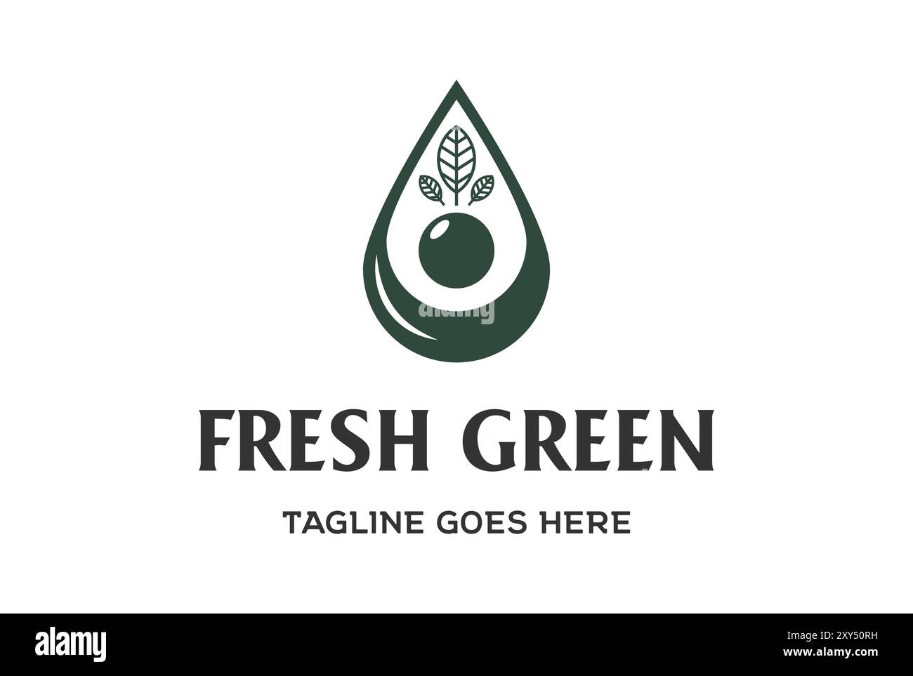 Goutte d'eau goutte d'eau avec feuilles humains pour Natural Fresh Healthy Life logo Design Vector Illustration de Vecteur