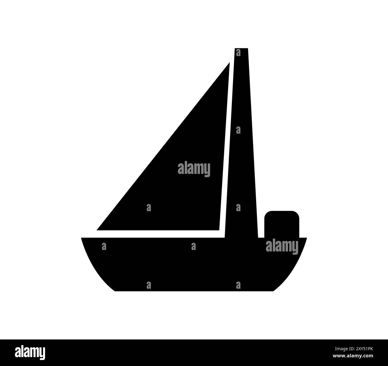 Icône de voilier illustrée dans le vecteur sur fond blanc Banque D'Images
