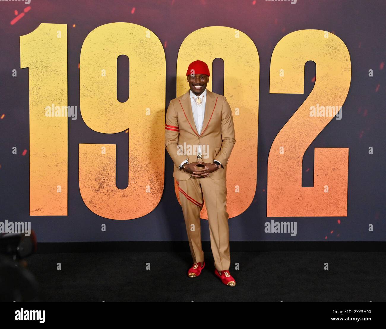 Los Angeles, États-Unis. 27 août 2024. Tyrese Gibson, membre de la distribution, assiste à la première du thriller dramatique '1992' au Regal L.A. Live à Los Angeles le mardi 27 août 2024. Scénario : un commerçant doit sauver son fils d'une foule en colère pendant le soulèvement de Los Angeles de 1992 après le verdict de Rodney King. Photo de Jim Ruymen/UPI crédit : UPI/Alamy Live News Banque D'Images