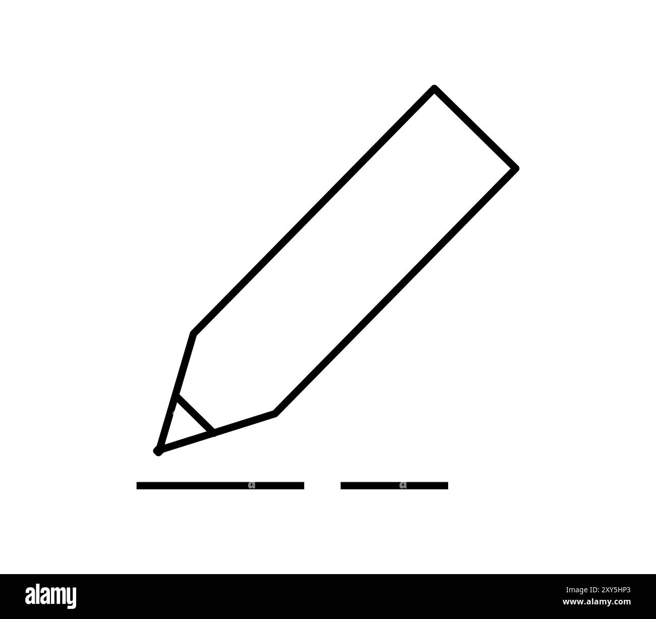 Icône de crayon illustrée dans le vecteur sur fond blanc Banque D'Images