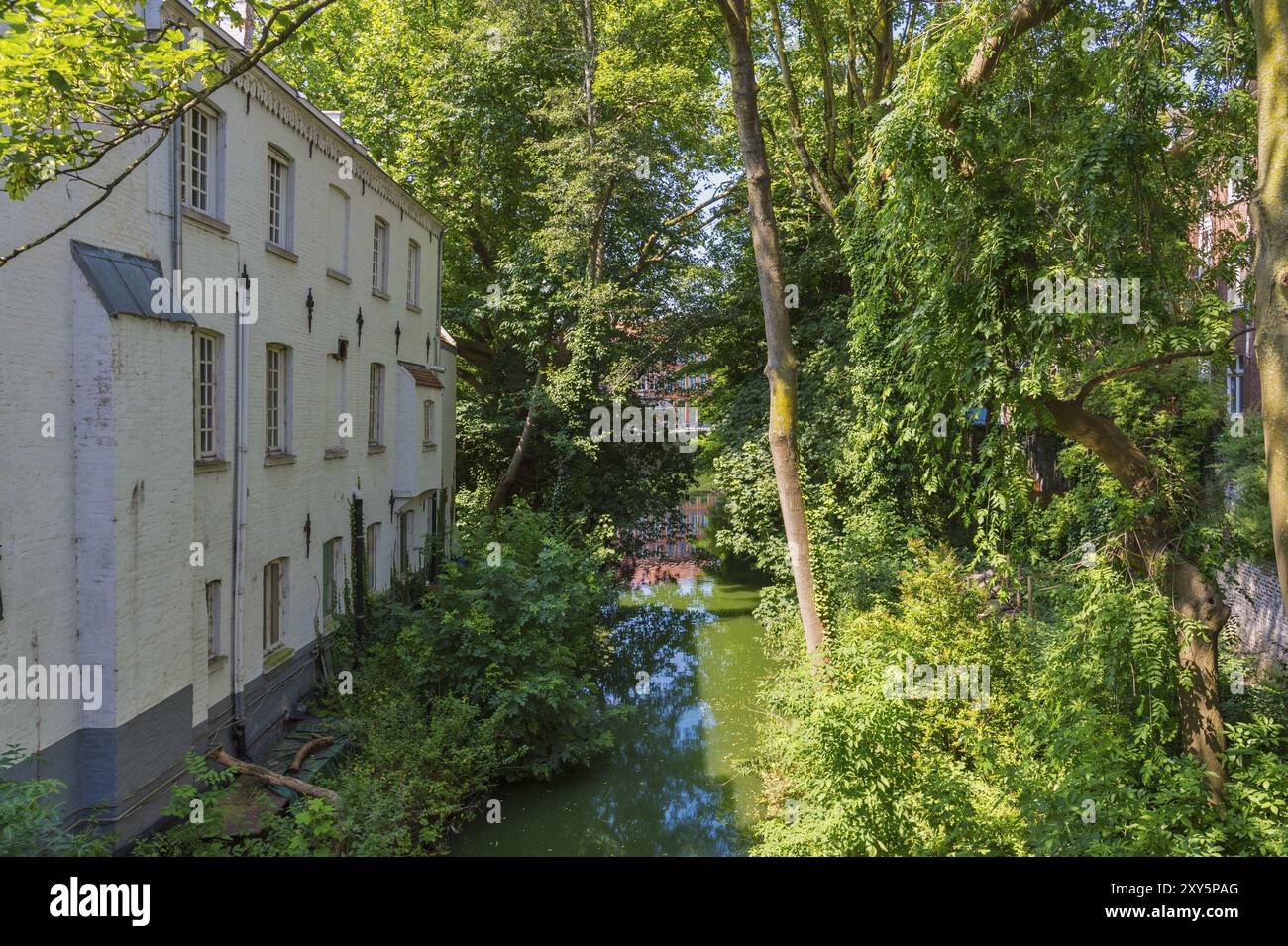 Immeubles résidentiels sur un petit canal Banque D'Images