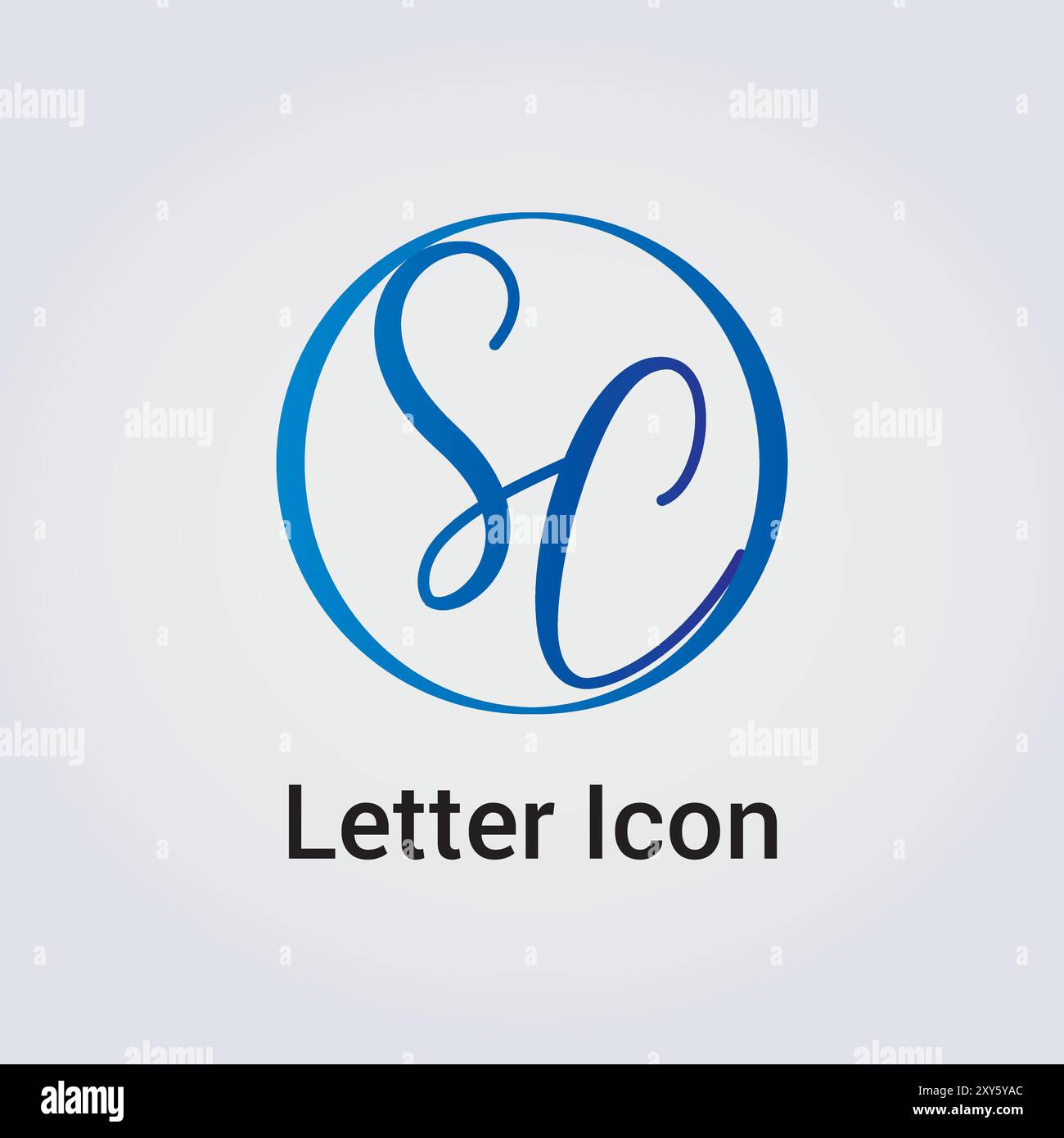 Lettres S et C icônes, monogramme, logo pour entreprise dans les couleurs bleues Illustration de Vecteur