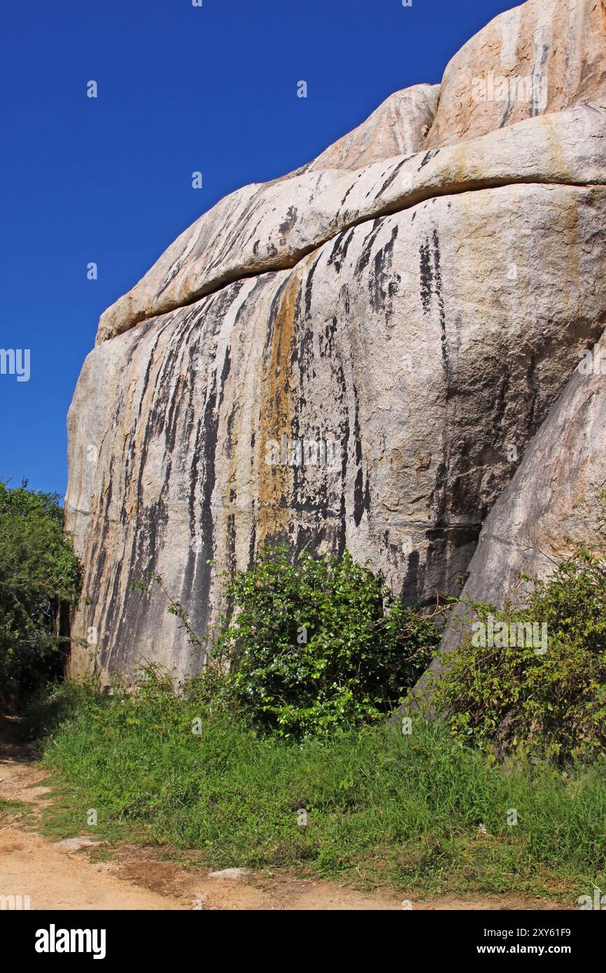 Au monument commémoratif pour Hilda et James Stevenson-Hamilton, parc national Kruger, Afrique du Sud, monument commémoratif pour Hilda et James Stevenson-Hamilton, sud afr Banque D'Images