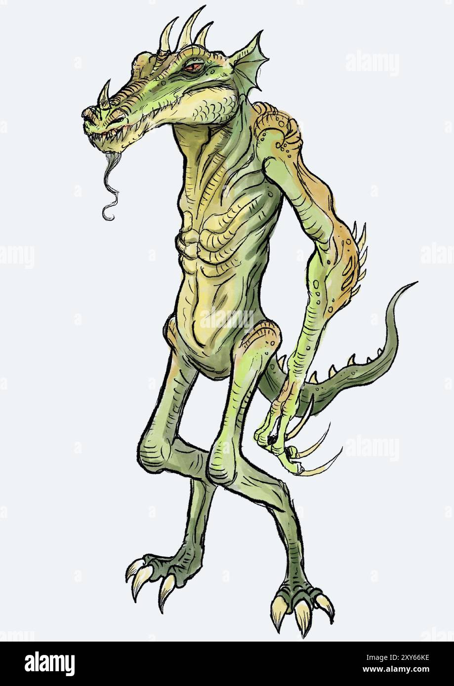 illustration homme lézard Banque D'Images
