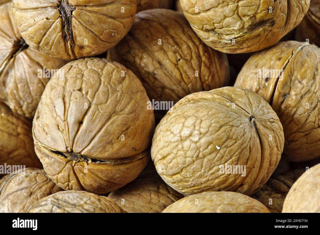 Beaucoup de noix en gros plan Banque D'Images