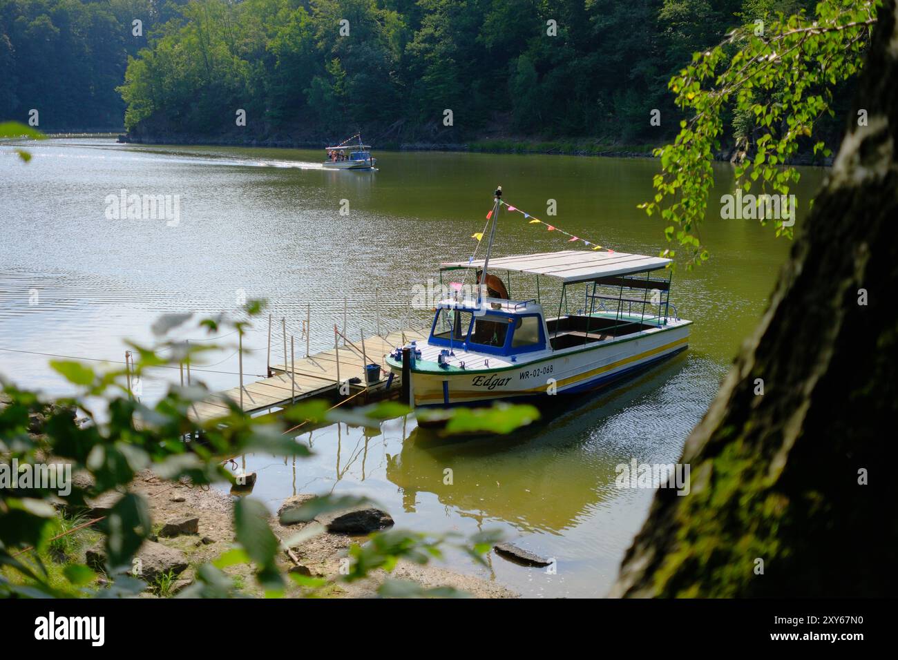 Leśnia lac près de château Czocha, Basse-silésie, Pologne Banque D'Images