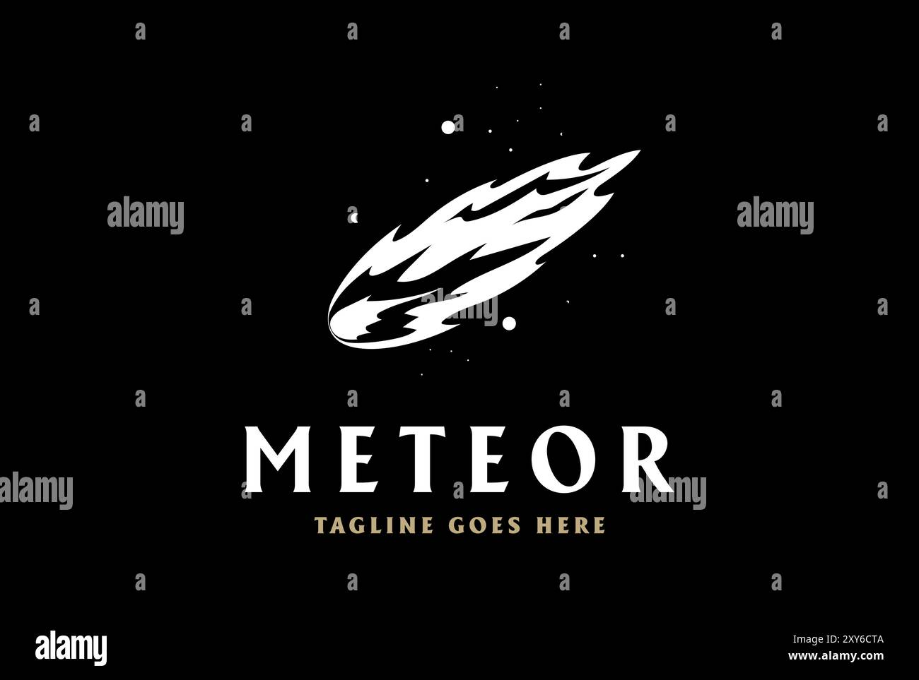 Night Falling Star Meteor astéroïde Comet logo vecteur de conception Illustration de Vecteur