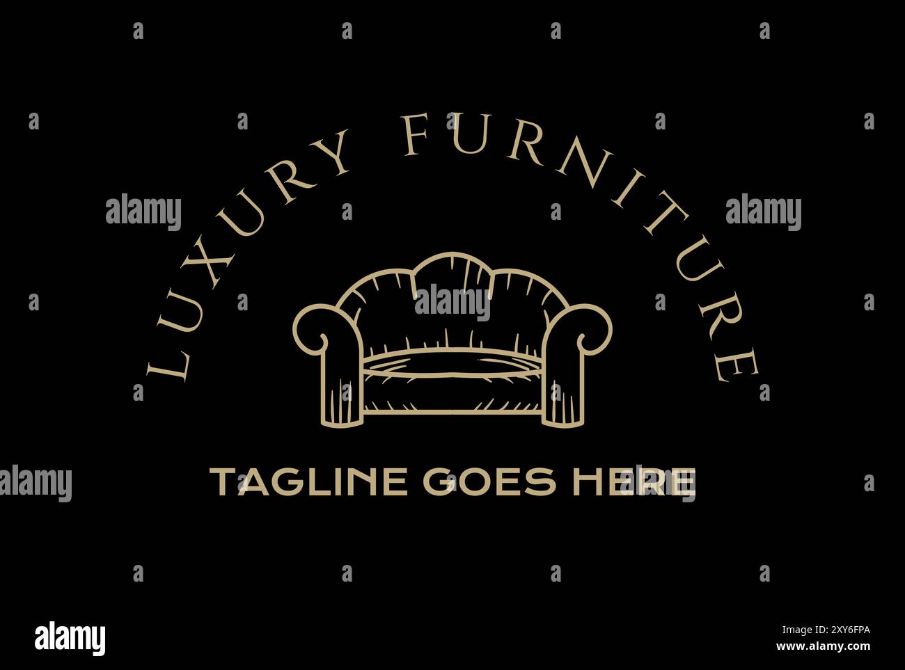 Fauteuil de canapé de luxe élégant pour vecteur de conception de logo d'intérieur de meubles Illustration de Vecteur
