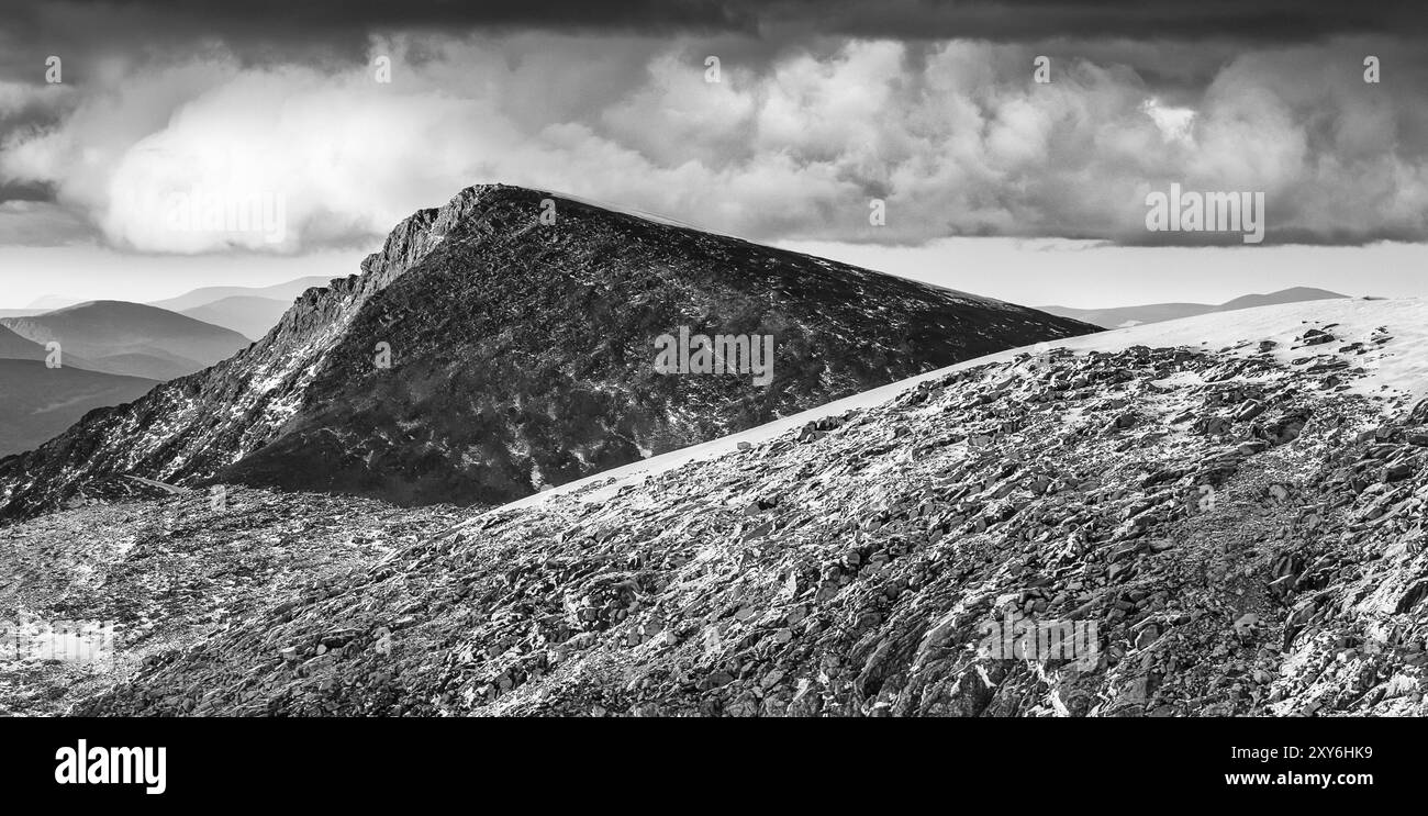 Vue sur la montagne Lillietoppen, Kebnekaisefjaell, Norrbotten, Laponie, Suède, août 2013, Europe Banque D'Images