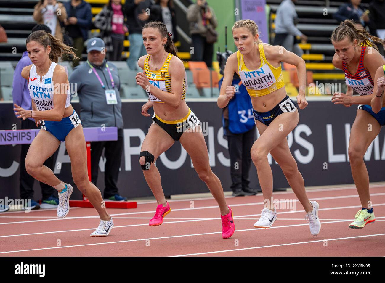 Jule LINDNER (LG Bamberg), ALLEMAGNE, 3000m Steeple Chase femmes PER, Leichtathletik, Athlétisme, Championnats du monde d'athlétisme U20 Lima 24, Leichtathletik Weltmeisterschaften, 27.08.2024, Foto : Eibner-Pressefoto/Jan Papenfuss Banque D'Images