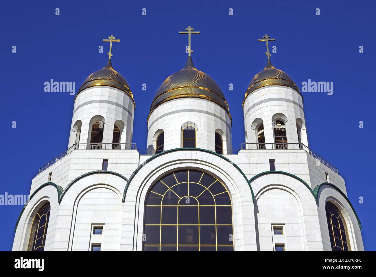 Cathédrale du Christ Sauveur sur la place de la victoire, le principal temple orthodoxe de la ville. Kaliningrad (jusqu'en 1946 Koenigsberg), Russie, Europe Banque D'Images