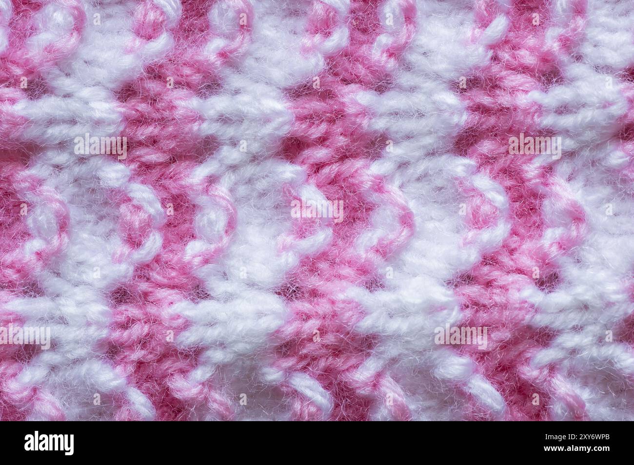 Modèle de vêtements de bébé tricotés à la main roses, fond de motif tricoté, toile de fond de texture tricotée Banque D'Images