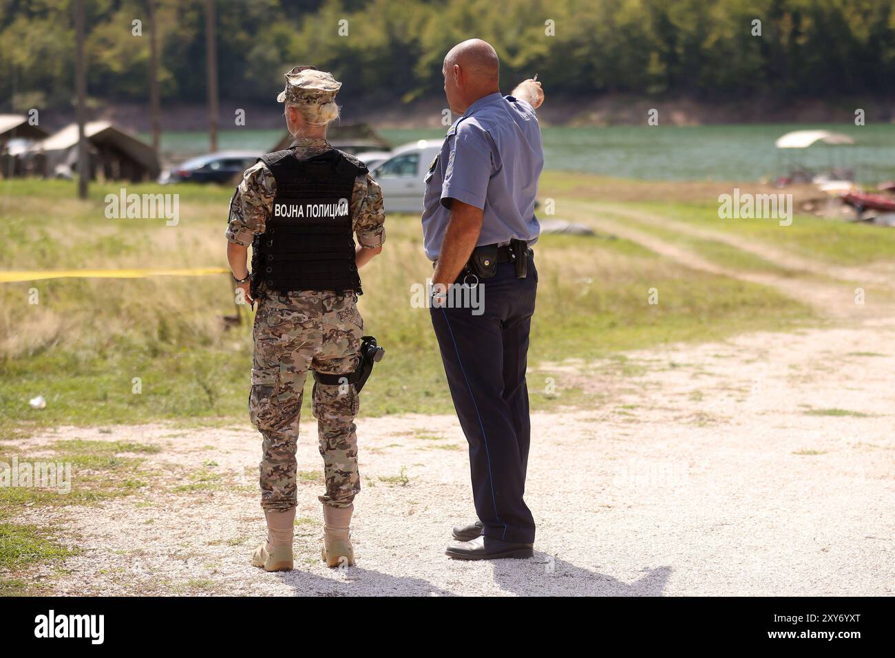 Sarajevo, Bosnie-Herzégovine. 28 août 2024. L’hélicoptère des Forces armées de Bosnie-Herzégovine, avec quatre membres d’équipage à son bord, s’est écrasé dans le lac Jablanica, en Bosnie-Herzégovine, le 28 août 2024. Un hélicoptère s'est écrasé à 40 kilomètres de la capitale Sarajevo, lors d'un vol d'entraînement pour des exercices conjoints avec la mission de maintien de la paix de l'UE en Bosnie-Herzégovine. Photo : Armin Durgut/PIXSELL crédit : Pixsell/Alamy Live News Banque D'Images