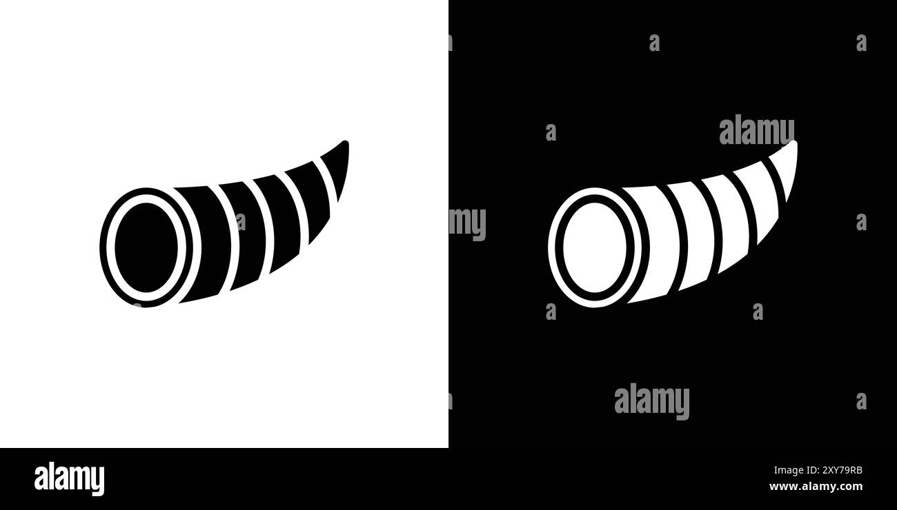 icône cornucopia définie en noir et blanc. vecteur plat simple Illustration de Vecteur