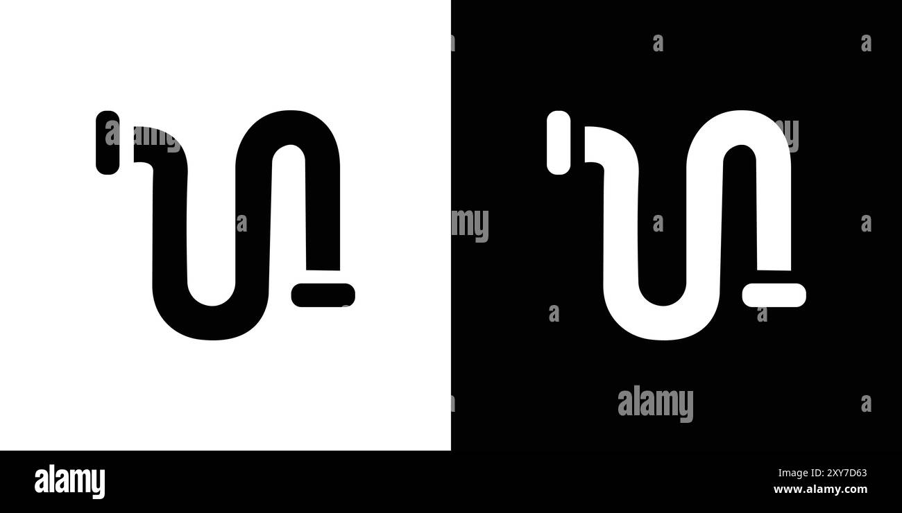 icône de tuyau définie en noir et blanc. vecteur plat simple Illustration de Vecteur