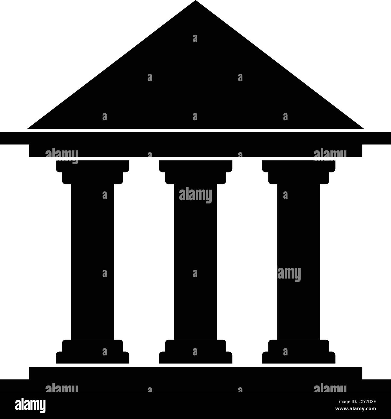 Bâtiment noir à trois piliers, disposition du bâtiment, image de trois piliers noir, conception architecturale à piliers Illustration de Vecteur