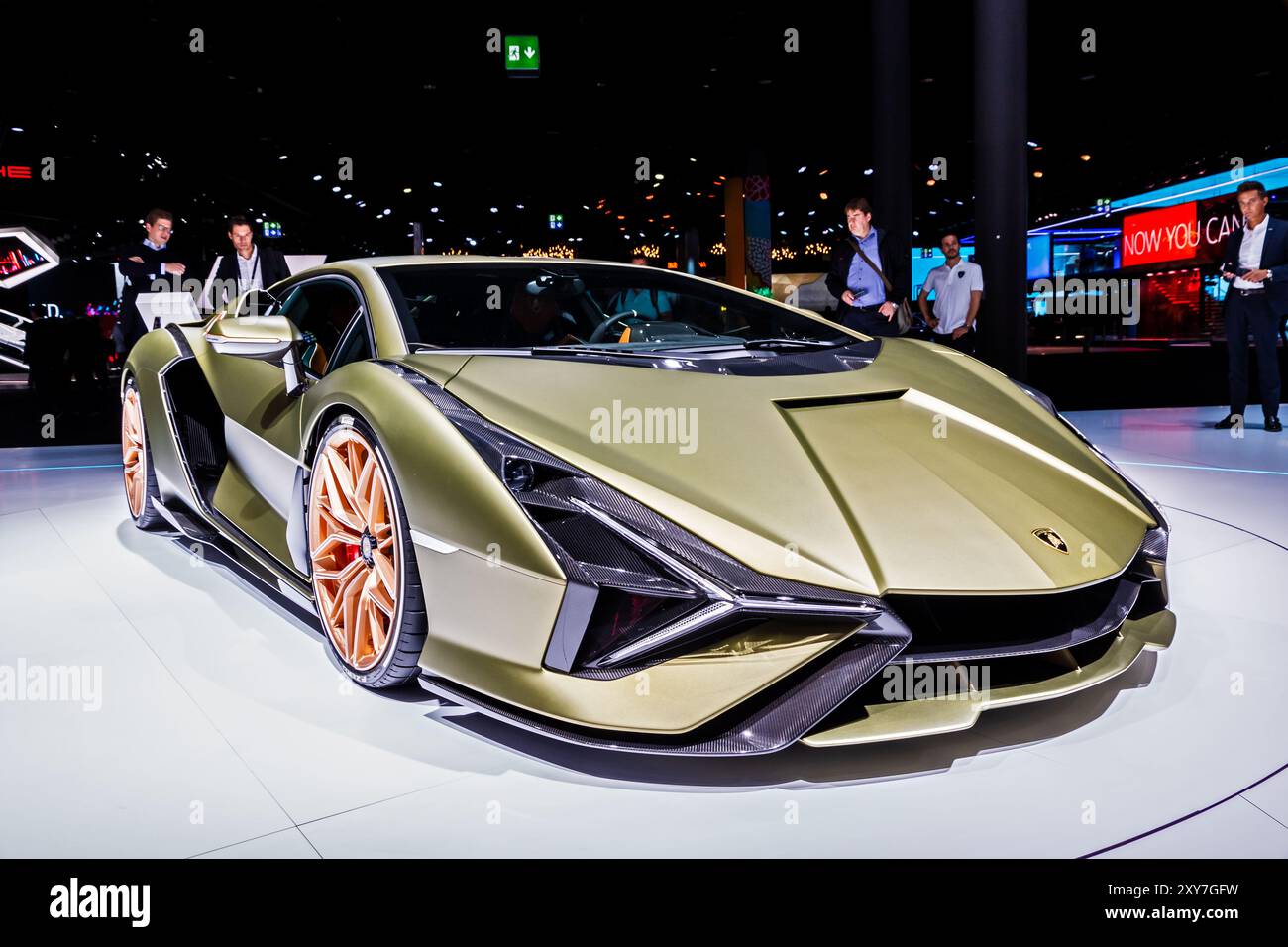 Lamborghini Sian FKP 37, voiture de sport hybride présentée au salon automobile IAA de Francfort. Allemagne - 10 septembre 2019 Banque D'Images