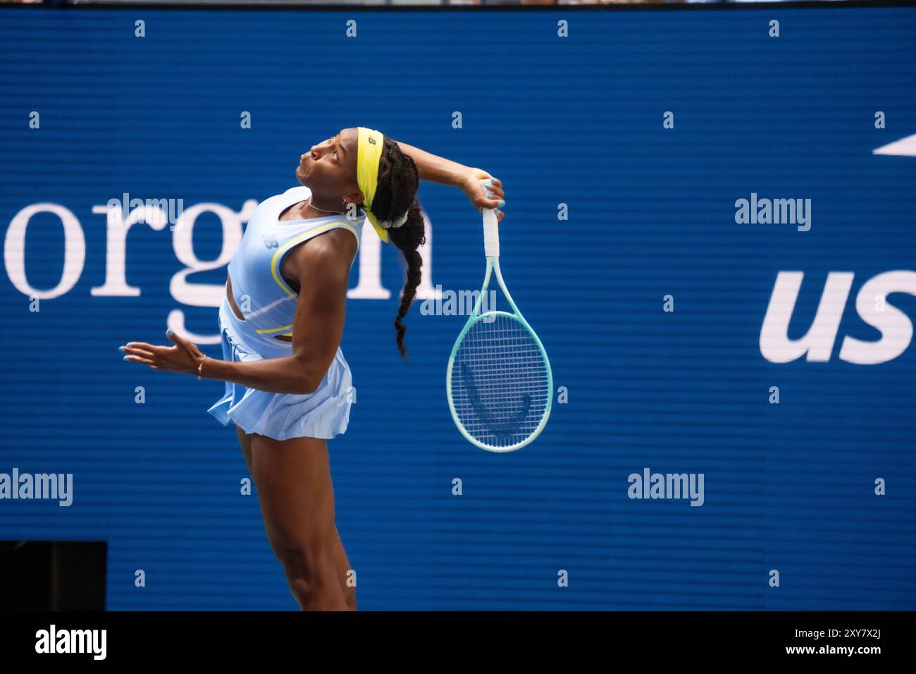 Coco Gauff (USA) participe à la première ronde de l'US Open de Tennis 2024. Banque D'Images