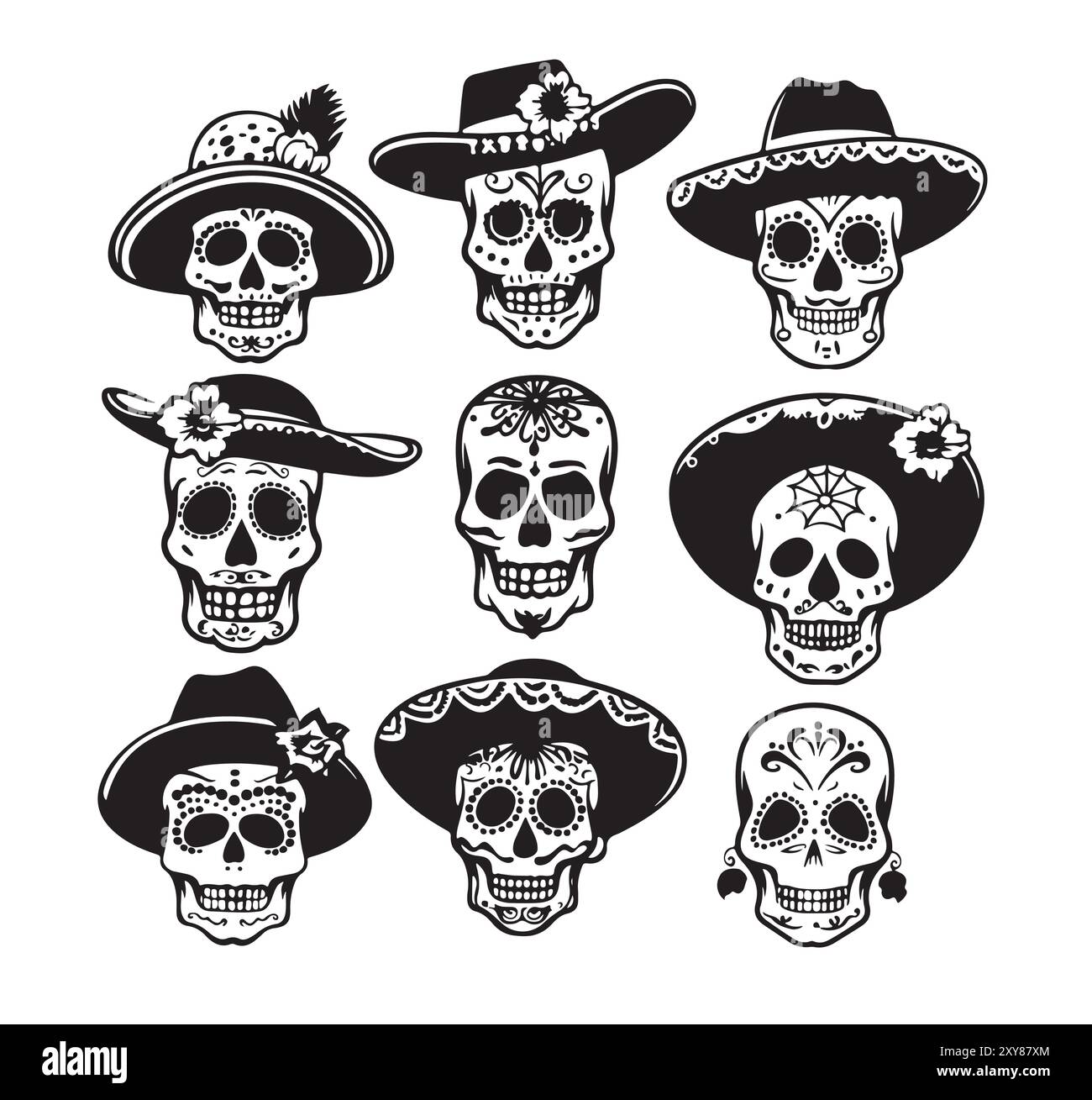 Un homme dans un chapeau mexicain et un costume prêt pour une Fiesta Illustration de Vecteur