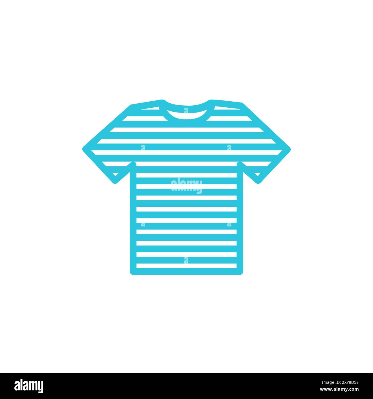 Icône du T-shirt homme à rayures voile. Isolé sur fond blanc. À partir du jeu d'icônes bleues. Illustration de Vecteur