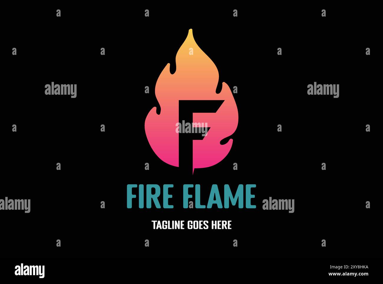 Simple minimaliste moderne lettre initiale F pour Fire Flame Burn Hot logo Design Illustration de Vecteur