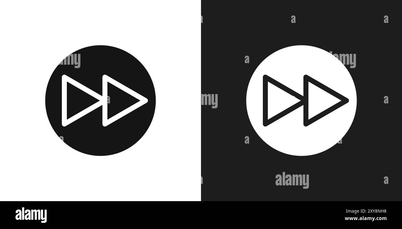 Contour de vecteur de signe de logo d'icône avant en noir et blanc Illustration de Vecteur