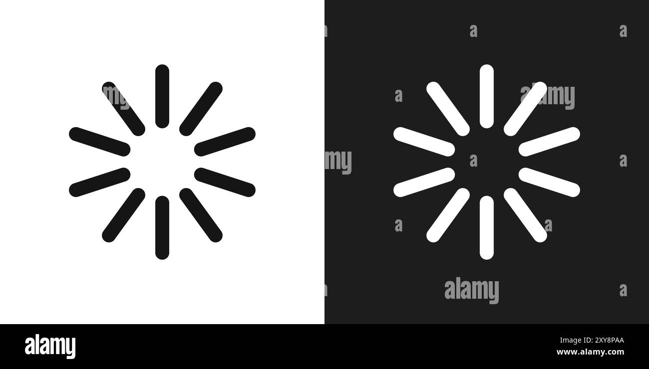 Chargement du contour de vecteur de signe de logo d'icône en couleur noir et blanc Illustration de Vecteur