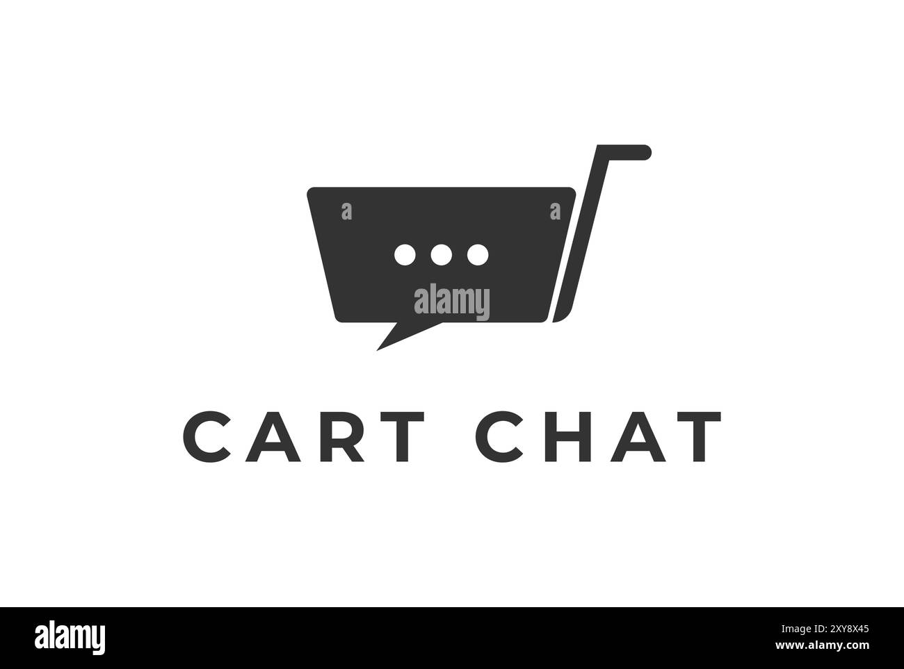 Simple Chat Cart pour la communication ou le logo du service à la clientèle du marché Illustration de Vecteur
