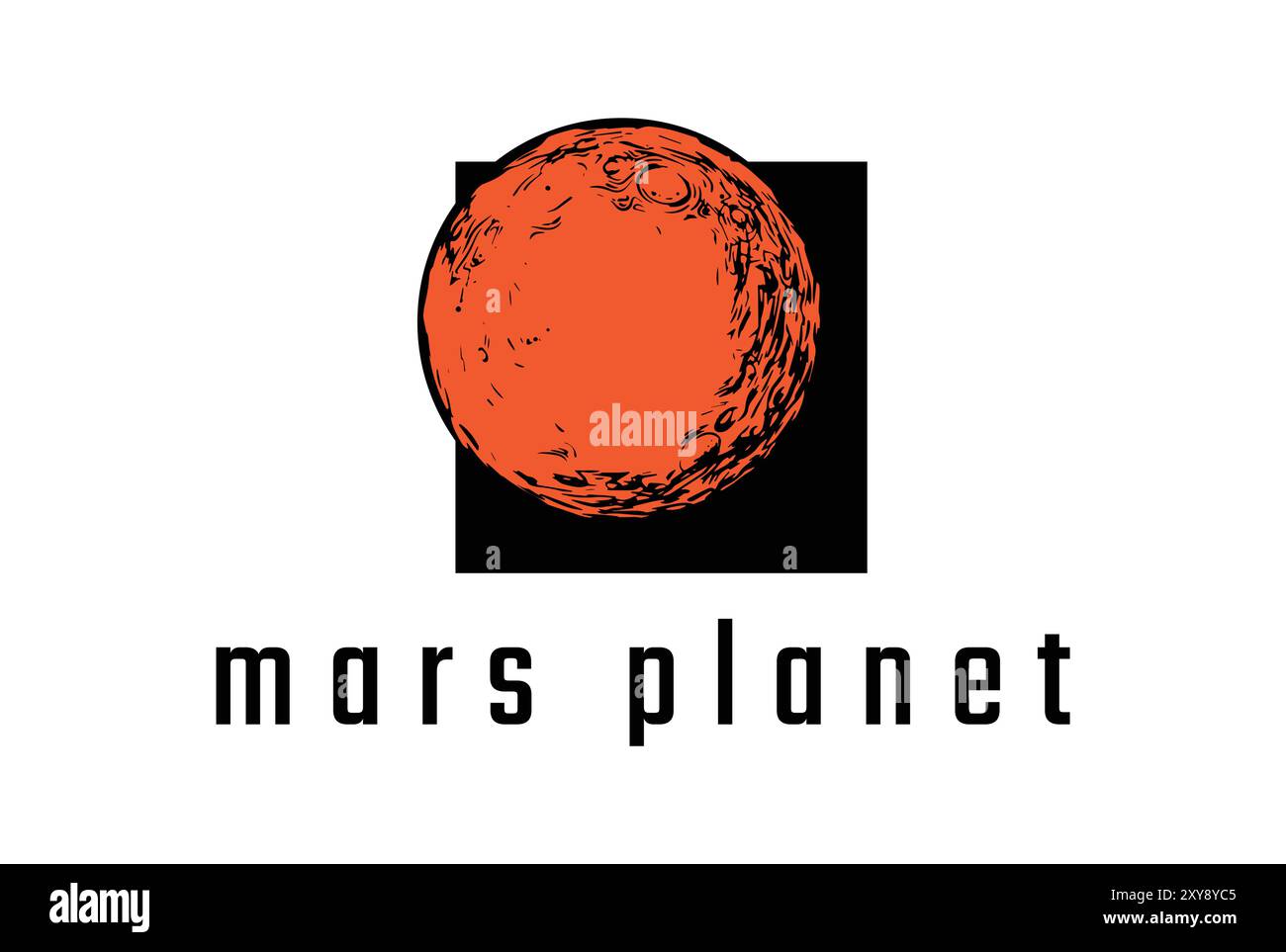 Vintage Retro Red mars Planet Symbol pour Space Science logo Design Vector Illustration de Vecteur