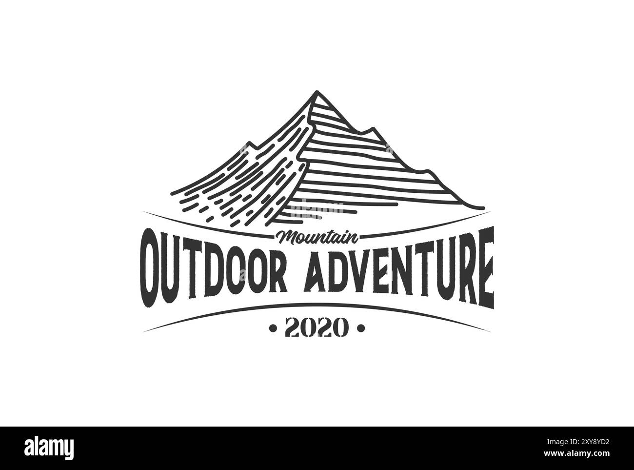 Hipster Mountain Hill pour le vecteur de conception de logo d'aventure en plein air Illustration de Vecteur