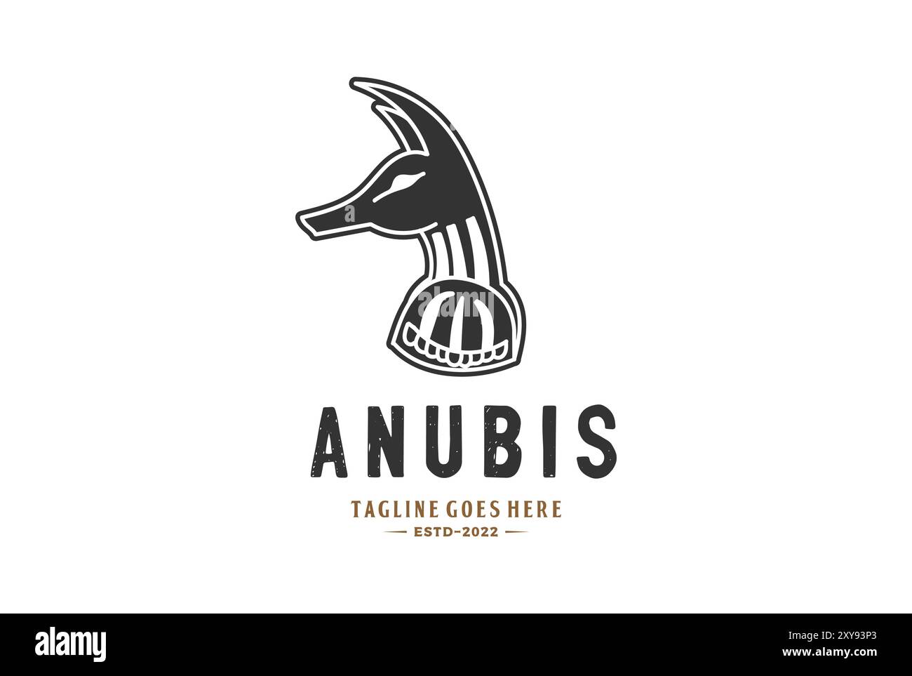Vintage égyptien Dieu Anubis avec tête de loup pour tatouage logo Design Illustration de Vecteur