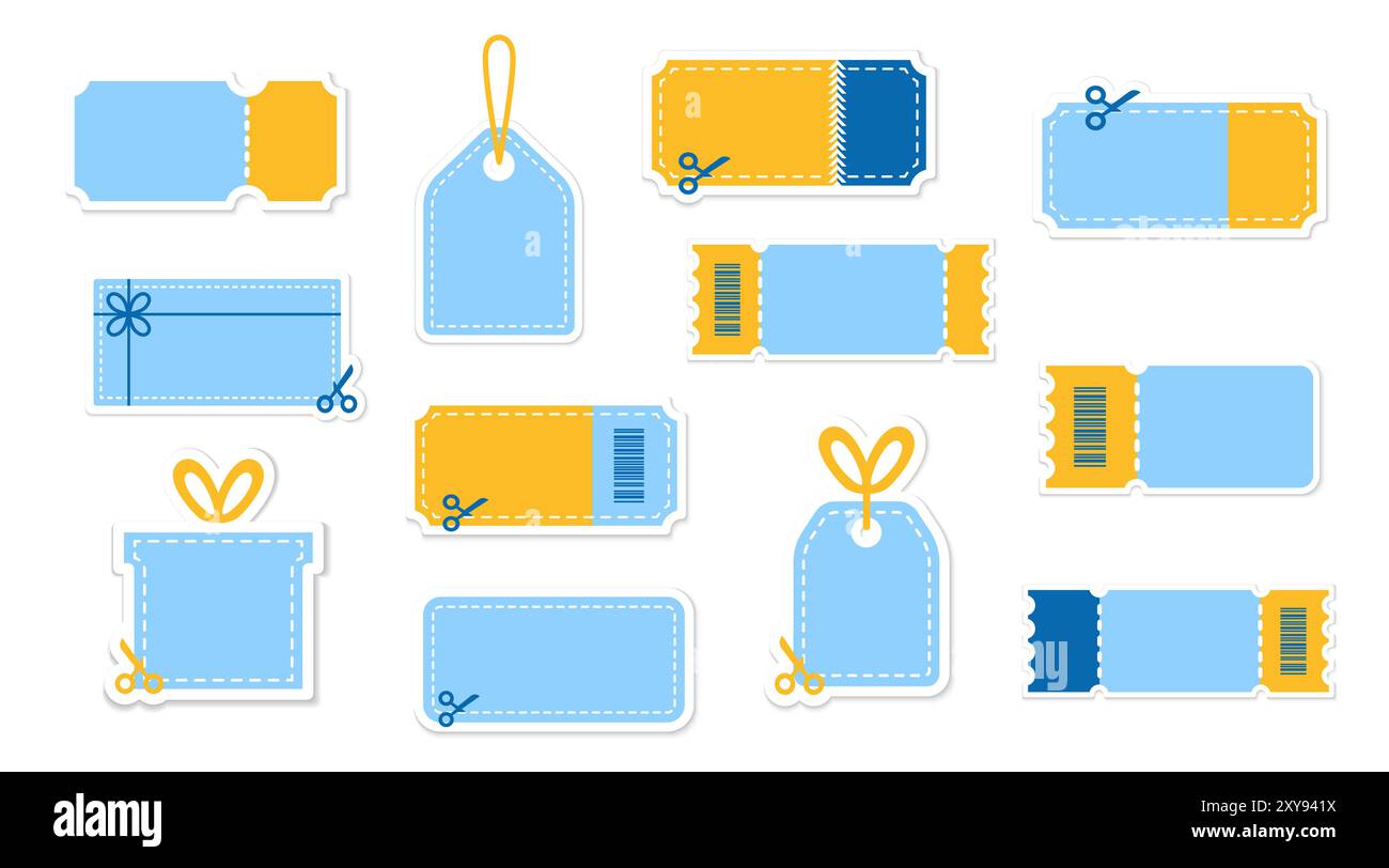 Collection de bons promotionnels. Eléments isolés vectoriels. Coupon ticket Card. Super rabais coupon de vente. Illustration de Vecteur