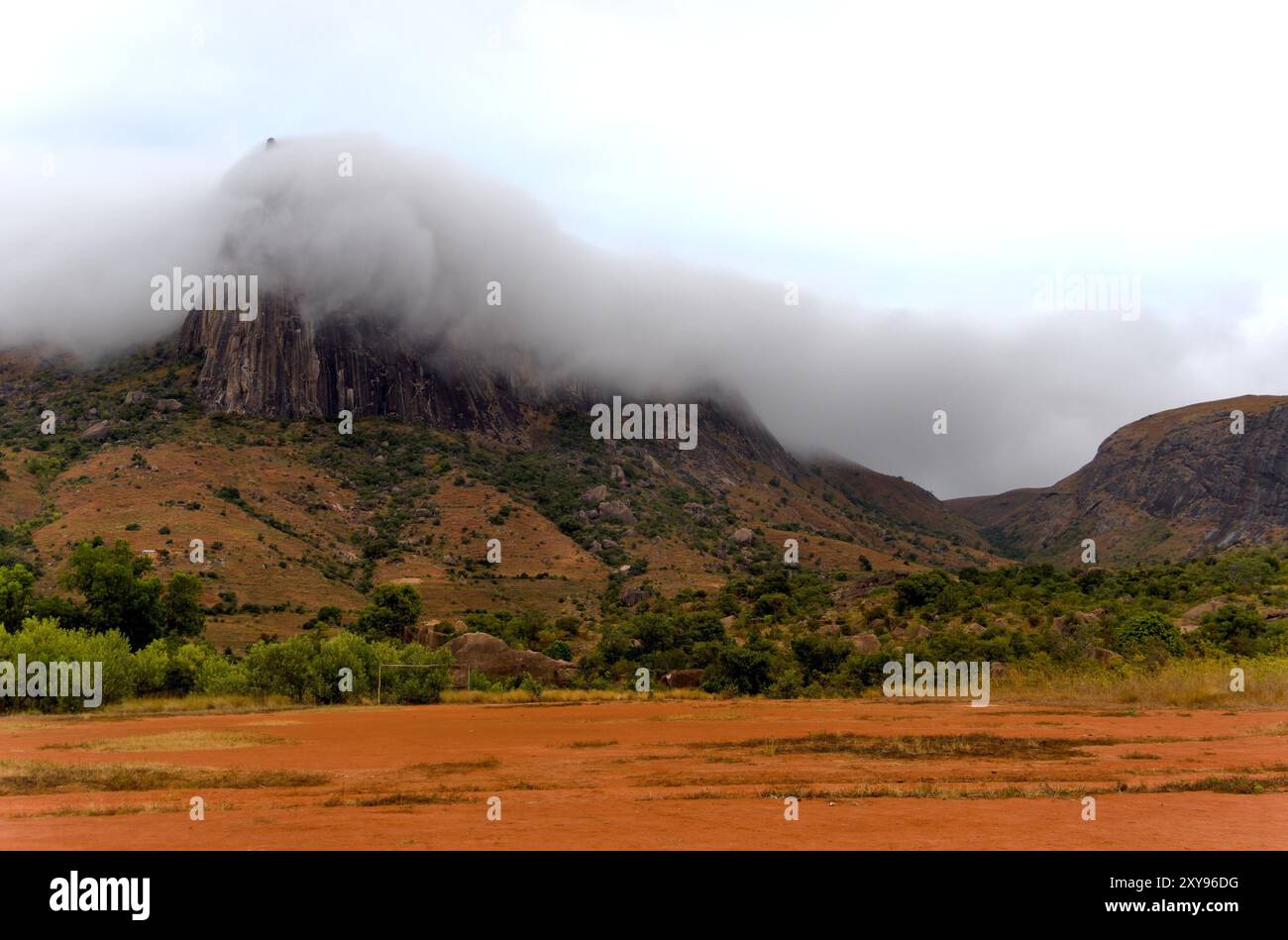 Paysage dans la vallée de Tsaranoro, centre de Madagascar Banque D'Images