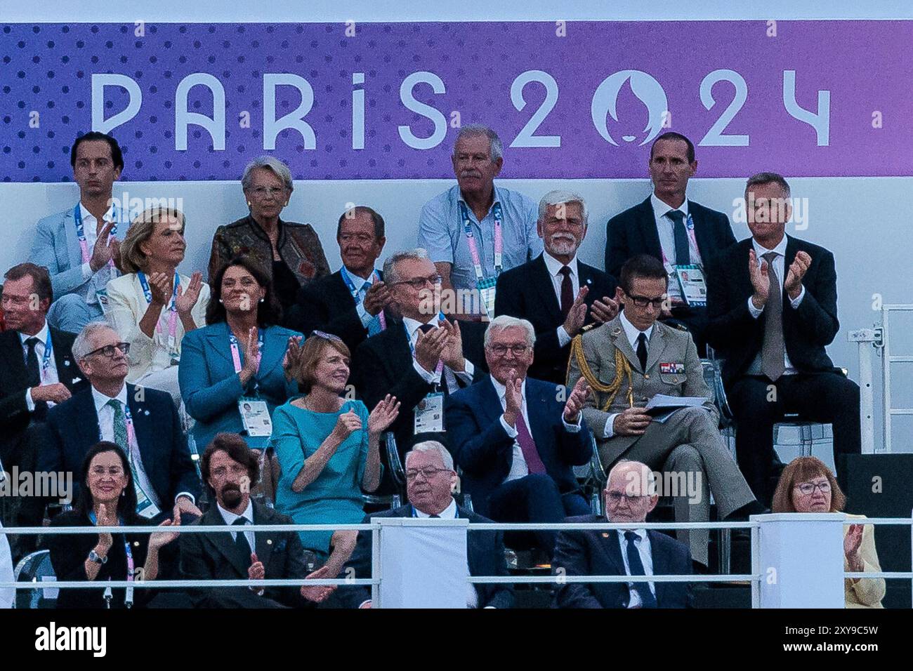 PARIS, FRANKREICH 28. Août - er?ffnungsfeier Paris 2024 Paralympiques AM 28.08.2024 AM place de la Concorde à Paris Frankreich. Le Bundesr?sident Frank-Walter Steinmeier Banque D'Images