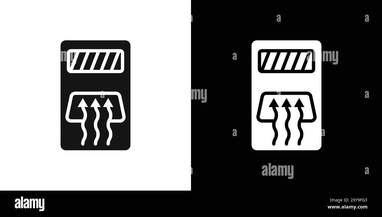 Contour de vecteur de signe de logo d'icône de désembueur de voiture en couleur noire et blanche Illustration de Vecteur