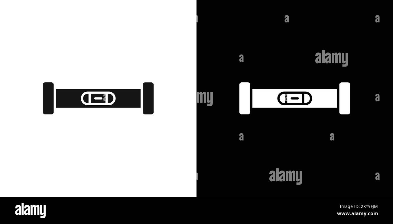 contour de vecteur de signe de logo d'icône de niveau de bulle en noir et blanc Illustration de Vecteur